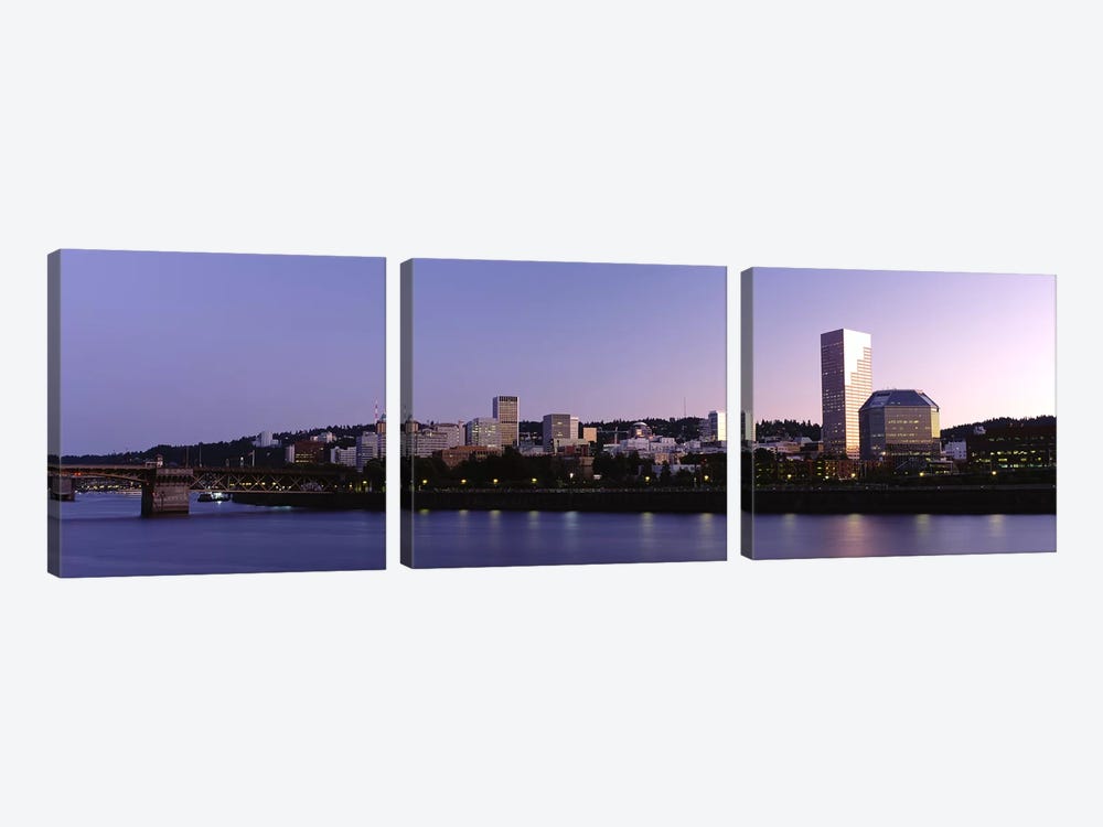 Buildings on the waterfront, Portland, Oregon, USA #2 by Panoramic Images 3-piece Canvas Artwork