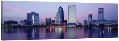Skyscrapers On The Waterfront, St. John's River, Jacksonville, Florida, USA Canvas Art Print