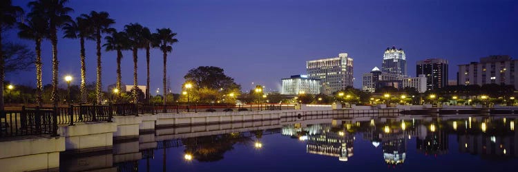 Reflection of buildings in water, Orlando, Florida, USA