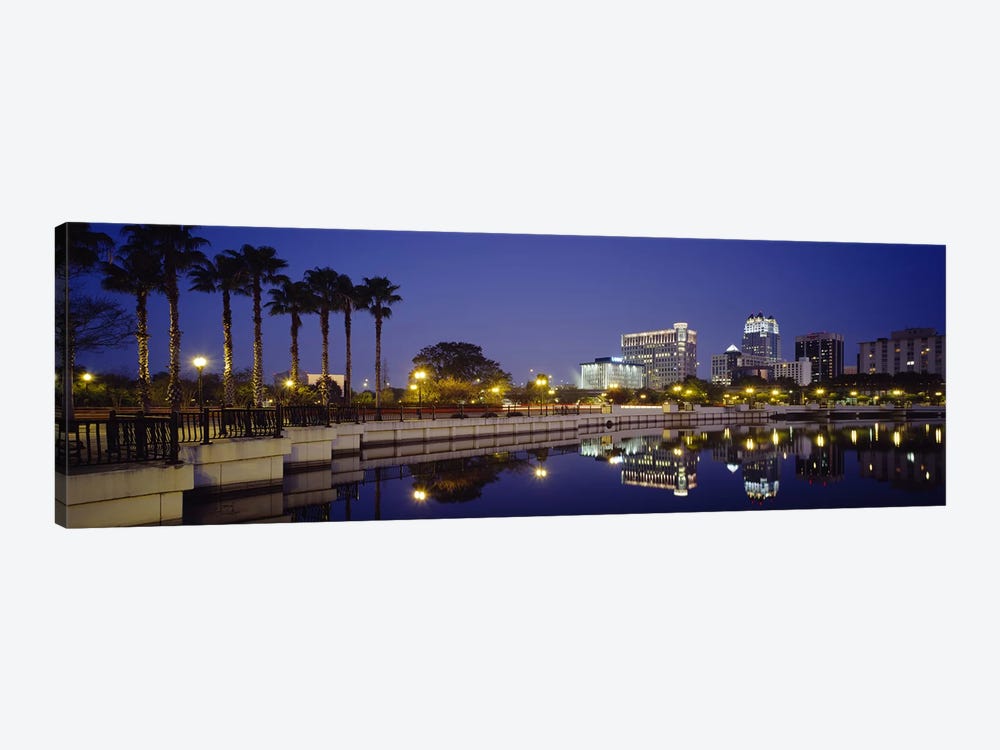 Reflection of buildings in water, Orlando, Florida, USA by Panoramic Images 1-piece Canvas Wall Art