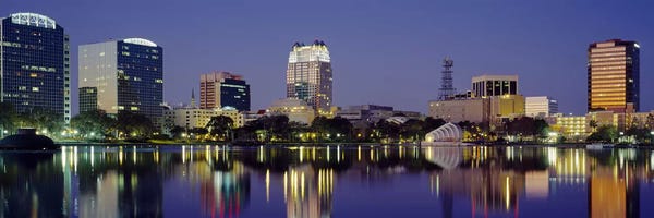 Orlando: Reflection of buildings in water, Orlando, Florida, USA #2 by Panoramic Images