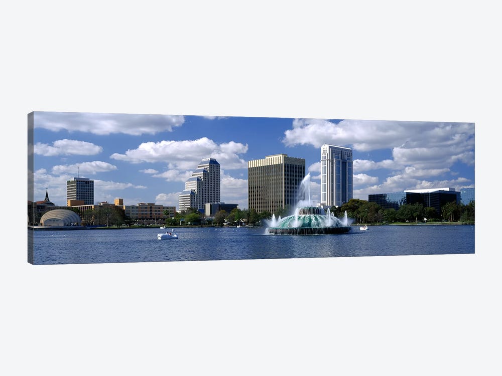 Buildings at the waterfront, Lake Eola, Orlando, Florida, USA by Panoramic Images 1-piece Canvas Artwork