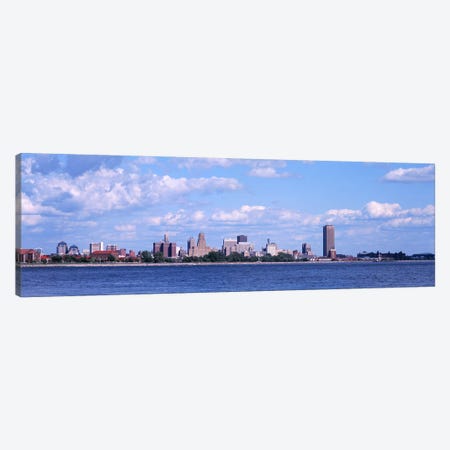 Buildings at the waterfront, Buffalo, Niagara River, Erie County, New York State, USA Canvas Print #PIM3075} by Panoramic Images Canvas Wall Art