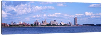 Buildings at the waterfront, Buffalo, Niagara River, Erie County, New York State, USA Canvas Art Print - Buffalo