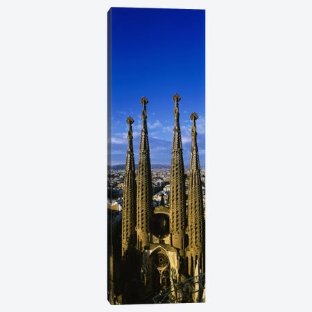 High Section View Of Towers Of A Basilica, Sagrada Familia, Barcelona, Catalonia, Spain Canvas Print #PIM3076} by Panoramic Images Canvas Artwork