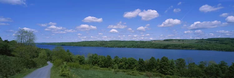 Road near a lake, Owasco Lake, Finger Lakes Region, New York State, USA