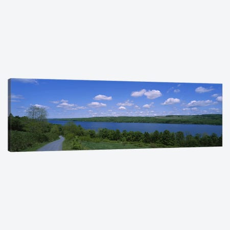 Road near a lake, Owasco Lake, Finger Lakes Region, New York State, USA Canvas Print #PIM3080} by Panoramic Images Canvas Art