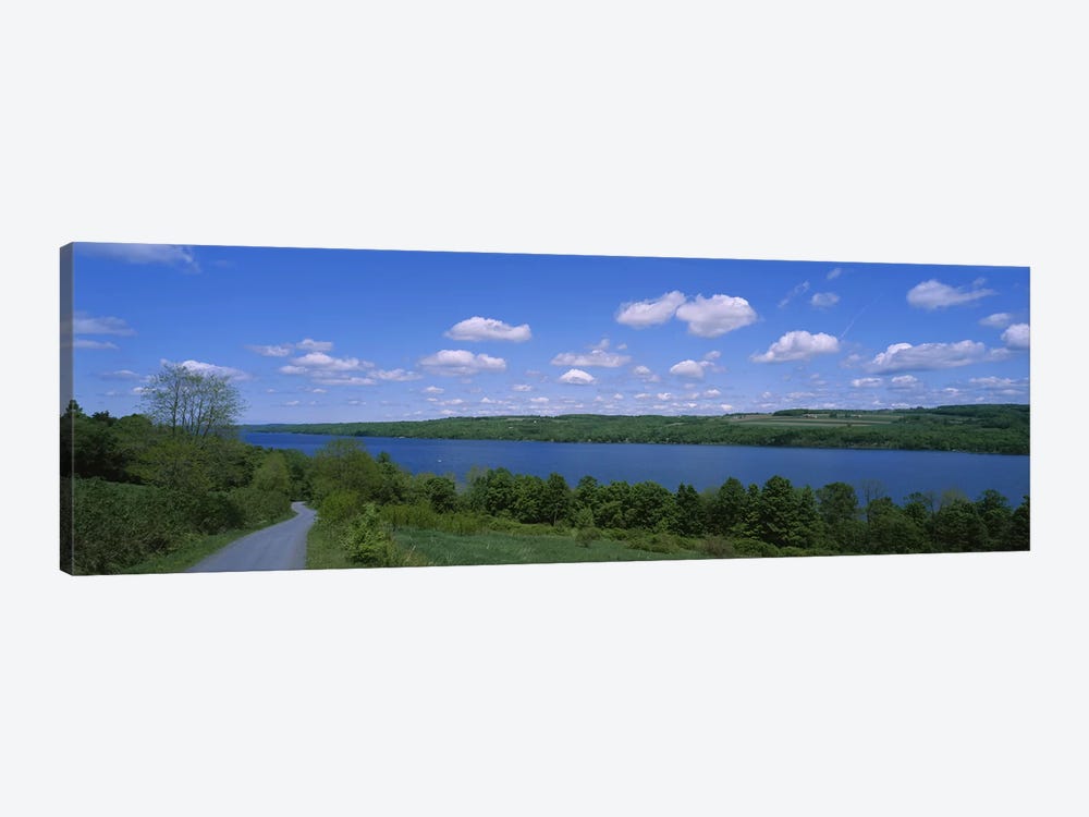 Road near a lake, Owasco Lake, Finger Lakes Region, New York State, USA by Panoramic Images 1-piece Canvas Artwork