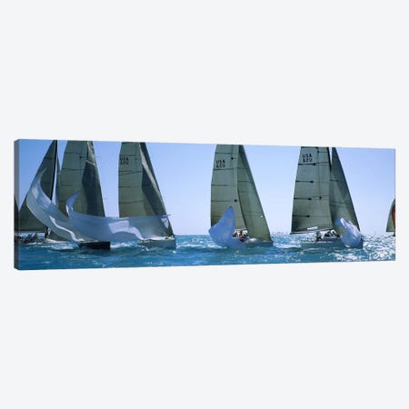 Sailboat racing in the oceanKey West, Florida, USA Canvas Print #PIM3085} by Panoramic Images Art Print