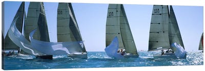Sailboat racing in the oceanKey West, Florida, USA Canvas Art Print - Boating & Sailing Art