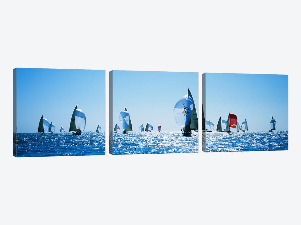Sailboat Race, Key West, Florida, USA by Panoramic Images 3-piece Canvas Artwork