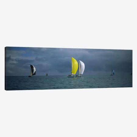 Sailboat racing in the oceanKey West, Florida, USA Canvas Print #PIM3087} by Panoramic Images Canvas Print