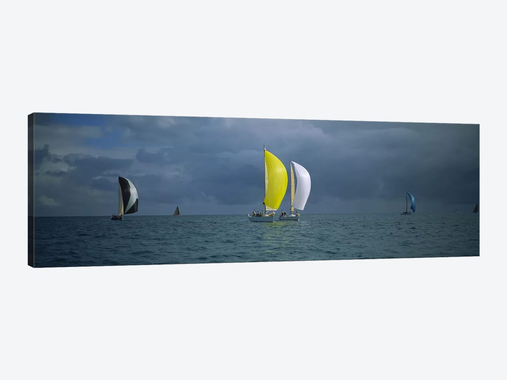 Sailboat racing in the oceanKey West, Florida, USA by Panoramic Images 1-piece Canvas Art Print