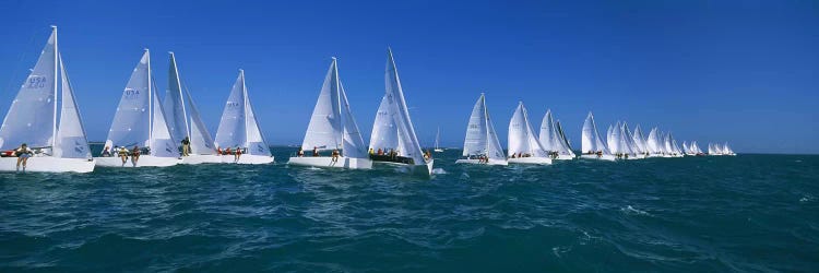 Sailboat racing in the oceanKey West, Florida, USA