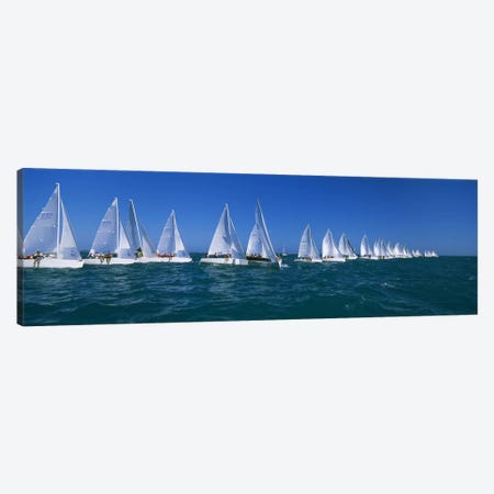 Sailboat racing in the oceanKey West, Florida, USA Canvas Print #PIM3095} by Panoramic Images Canvas Wall Art
