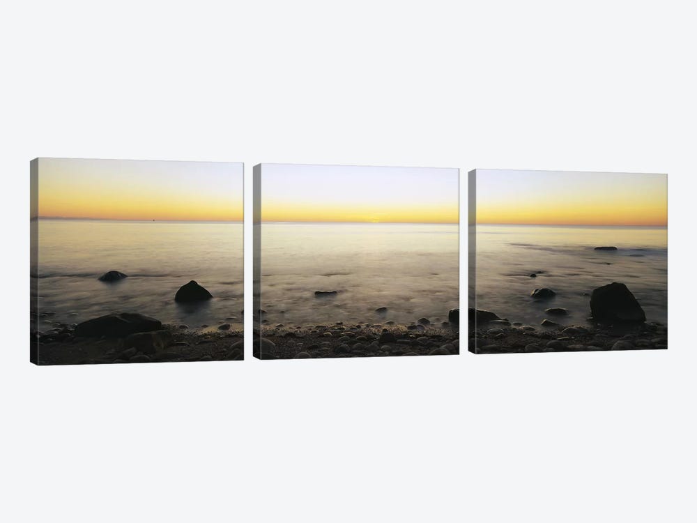Rock-Laden Beach, Block Island, Rhode Island, USA by Panoramic Images 3-piece Art Print
