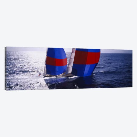 High angle view of a yacht in the seaCaribbean Canvas Print #PIM3099} by Panoramic Images Canvas Art Print