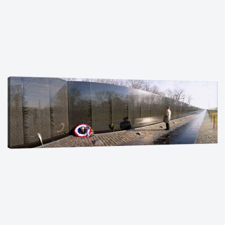 Side profile of a person standing in front of a war memorial, Vietnam Veterans Memorial, Washington DC, USA Canvas Print #PIM309} by Panoramic Images Canvas Print