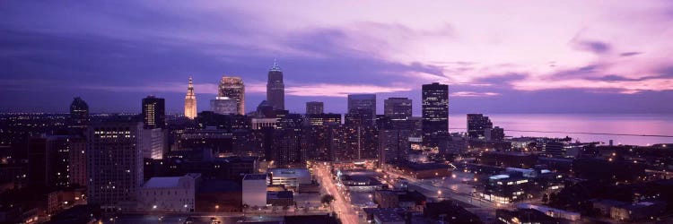 Buildings lit up at night in a cityCleveland, Cuyahoga County, Ohio, USA by Panoramic Images wall art