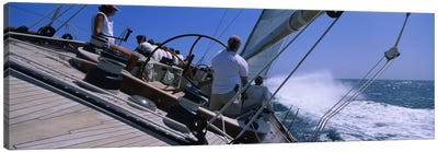 Group of people racing in a sailboatGrenada Canvas Art Print - Boating & Sailing Art