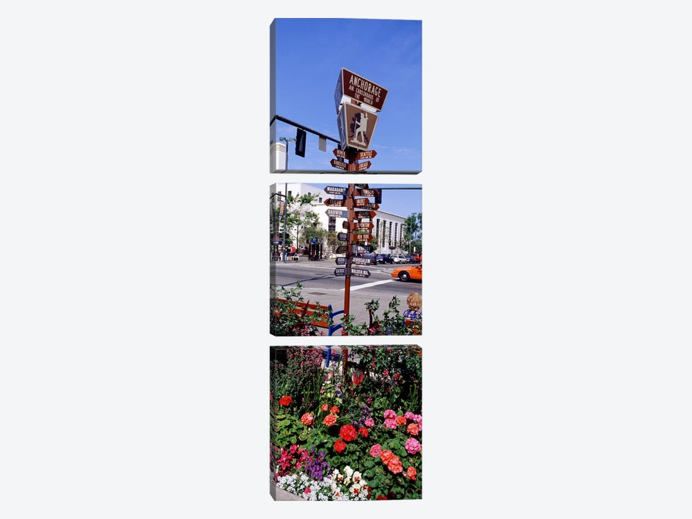 Street Name signs at the roadsideAnchorage, Alaska, USA by Panoramic Images 3-piece Canvas Art Print