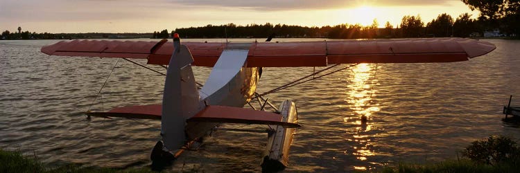 High angle view of a sea plane, Lake Spenard, Anchorage, Alaska, USA