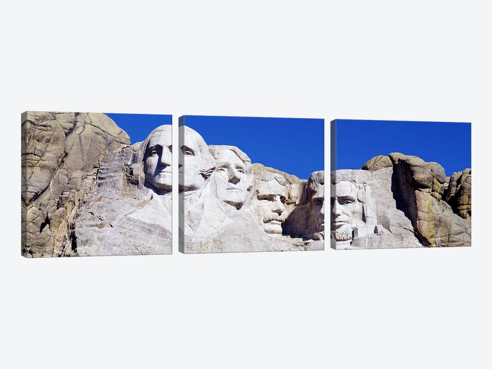 Mount Rushmore National Memorial, Pennington County, South Dakota, USA by Panoramic Images 3-piece Canvas Art Print