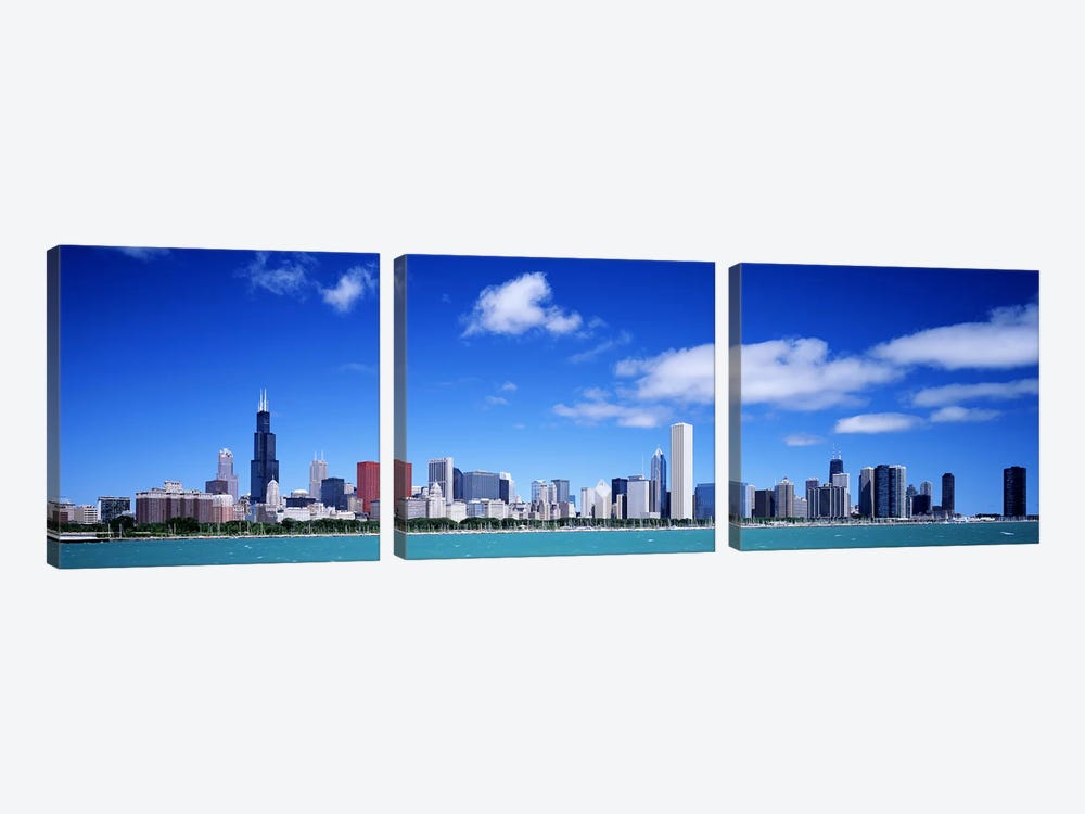 Skyline, Chicago, Illinois, USA by Panoramic Images 3-piece Canvas Wall Art