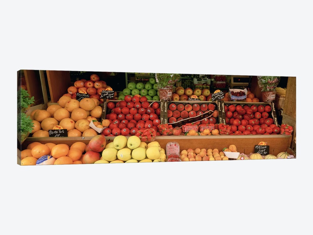 Close-Up Of Fruits In A Street Market, Rue de Levis, Paris, France by Panoramic Images 1-piece Art Print