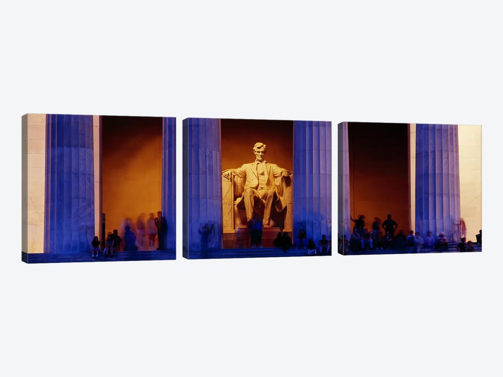 Lincoln Memorial, Washington DC, District Of Columbia, USA by Panoramic Images 3-piece Canvas Wall Art