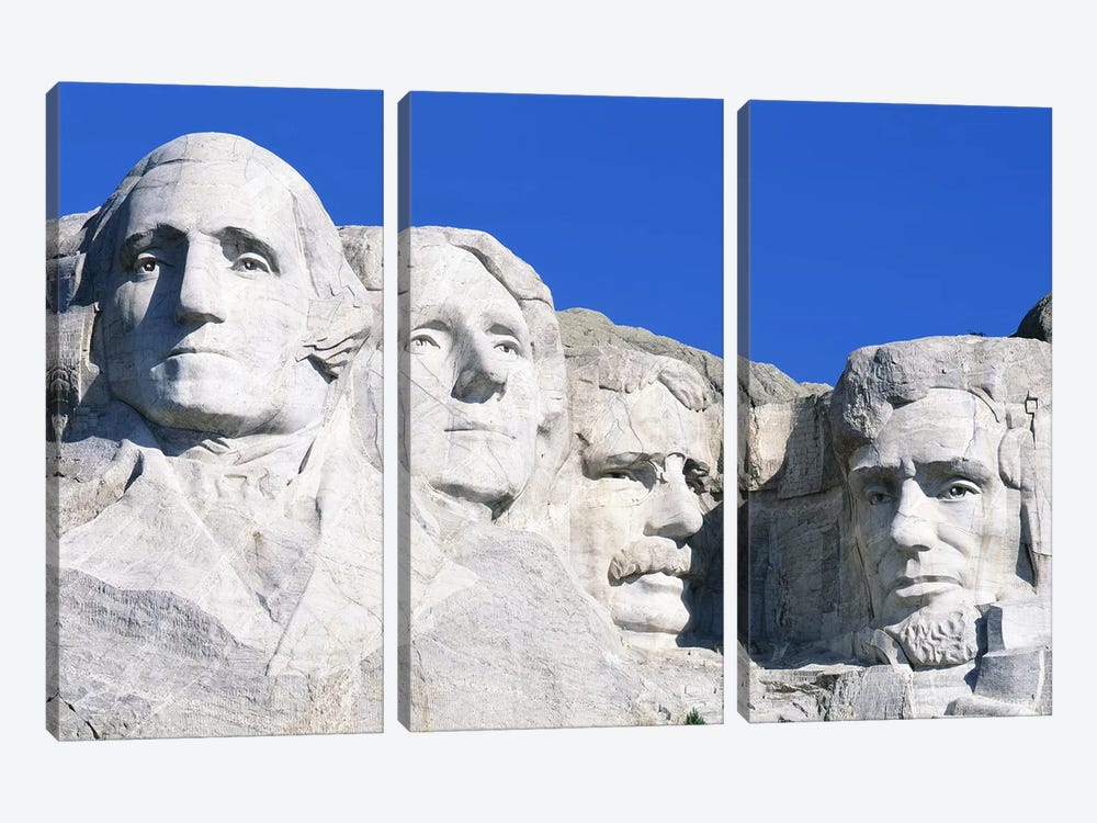 Mount Rushmore National Memorial In Zoom, South Dakota, USA by Panoramic Images 3-piece Canvas Art