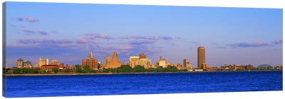 Buildings at the waterfront, Buffalo, Niagara River, Erie County, New York State, USA #2 Canvas Art Print - Buffalo