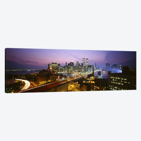 Buildings lit up at night, World Trade Center, Manhattan, New York City, New York State, USA Canvas Print #PIM3152} by Panoramic Images Canvas Artwork