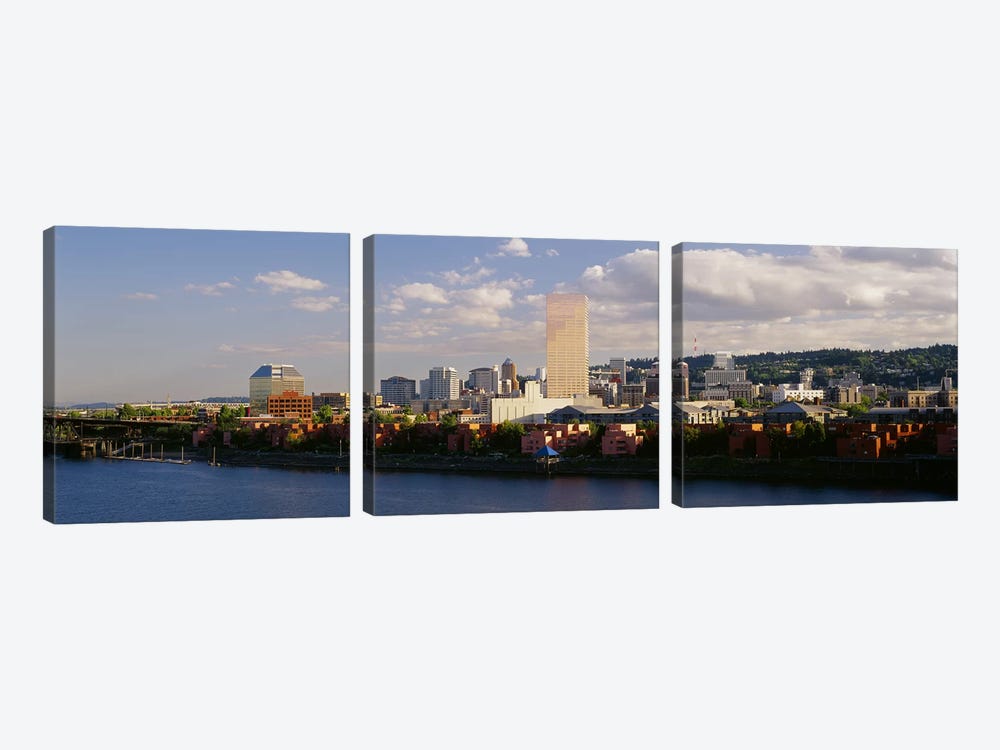 Buildings on the waterfront, Portland, Oregon, USA #3 by Panoramic Images 3-piece Canvas Wall Art