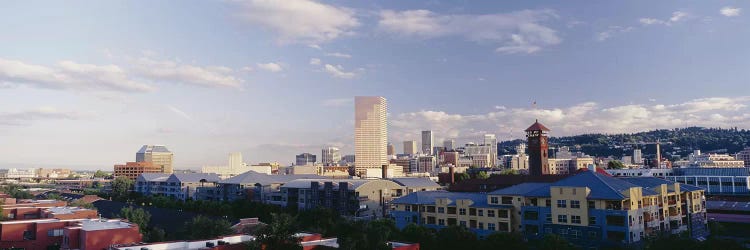 High angle view of buildings in a city, Portland, Oregon, USA