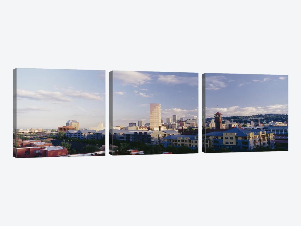 High angle view of buildings in a city, Portland, Oregon, USA by Panoramic Images 3-piece Canvas Print