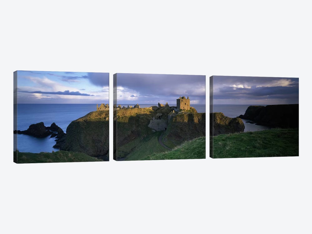 High-Angle View Of Dunnottar Castle, Near Stonehaven, Scotland, United Kingdom by Panoramic Images 3-piece Canvas Art