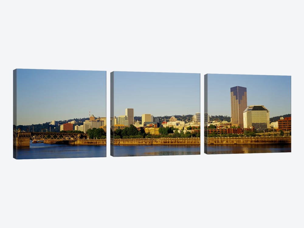 Buildings on the waterfront, Portland, Oregon, USA #4 by Panoramic Images 3-piece Art Print