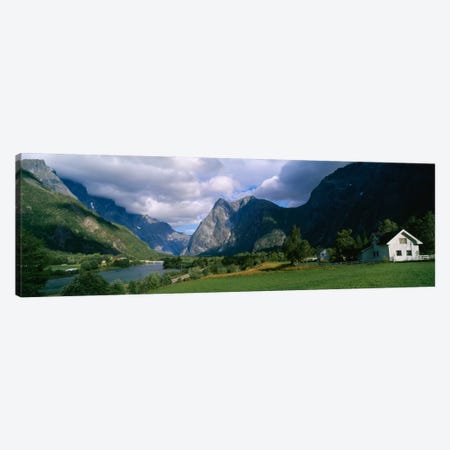 Cloudy Mountain Valley Landscape, Norway Canvas Print #PIM316} by Panoramic Images Art Print