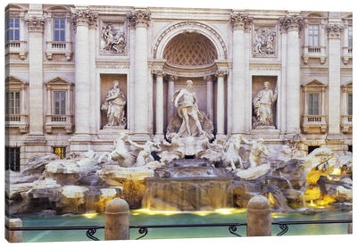 Trevi Fountain Rome Italy Canvas Art Print - Famous Architecture & Engineering