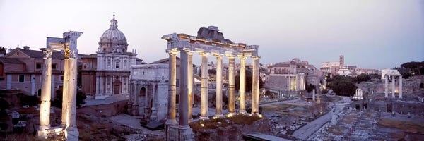 Ancient Ruins: Roman Forum (Forum Romanum) At Dusk, Rome, Lazio Region, Italy by Panoramic Images