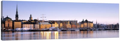 Waterfront, Skeppsbron, Old Town (Gamla stan), Stockholm, Sweden Canvas Art Print
