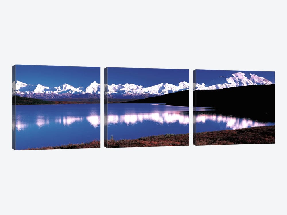 Mt. McKinley & Wonder Lake Denali National Park AK USA by Panoramic Images 3-piece Canvas Art Print