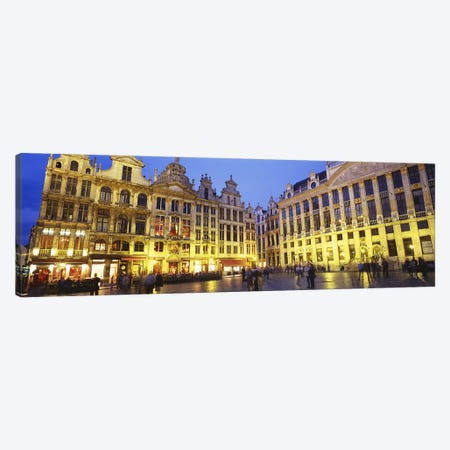 Grand Place (Grote Markt) At Night, Brussels, Belgium Canvas Print #PIM3194} by Panoramic Images Canvas Art Print