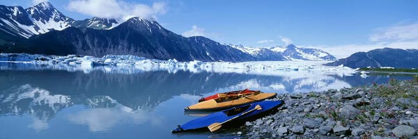 Canoes: Riverside Kayaks, Alaska, USA by Panoramic Images