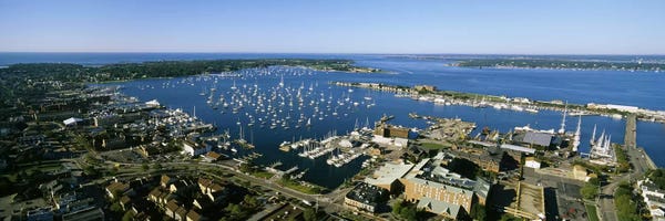Rhode Island: Aerial View Of Newport Harbor, Newport, Rhode Island, USA by Panoramic Images