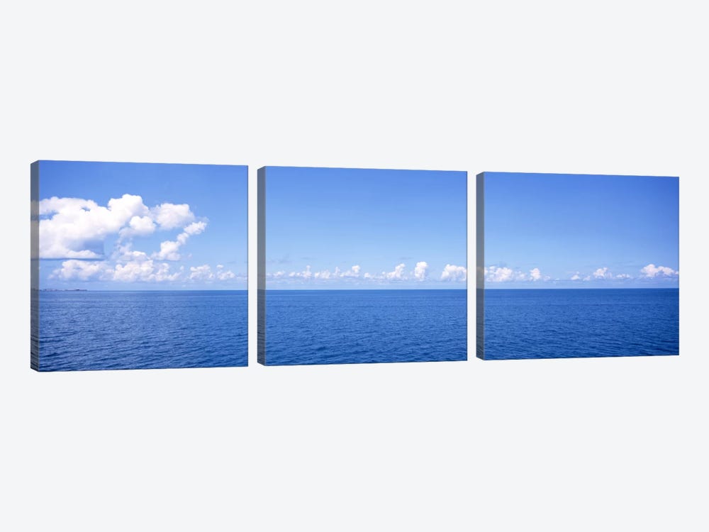 Cloudy Seascape, Atlantic Ocean, Bermuda by Panoramic Images 3-piece Canvas Wall Art