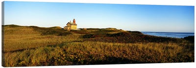 Block Island Lighthouse Rhode Island USA Canvas Art Print - Coastline Art
