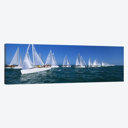 Sailboat racing in the ocean, Key West, Florida, USA Canvas Print #PIM3204} by Panoramic Images Canvas Print