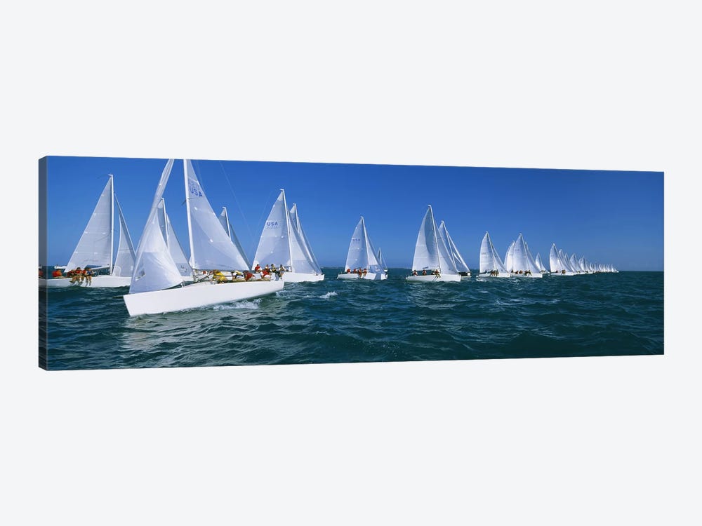 Sailboat racing in the ocean, Key West, Florida, USA by Panoramic Images 1-piece Canvas Print